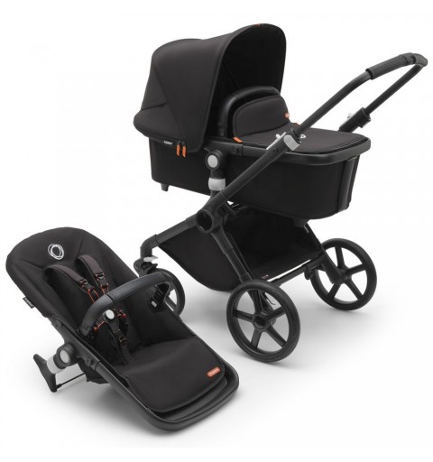 Bugaboo Fox Cub - wózek wielofunkcyjny, zestaw 2w1 z opcją 3w1 i 4w1 | Black / Midnight Black - Midnight Black Black